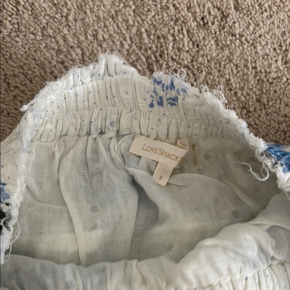 Floral Lace Skirt in White and Blue - Picture 2 of 2